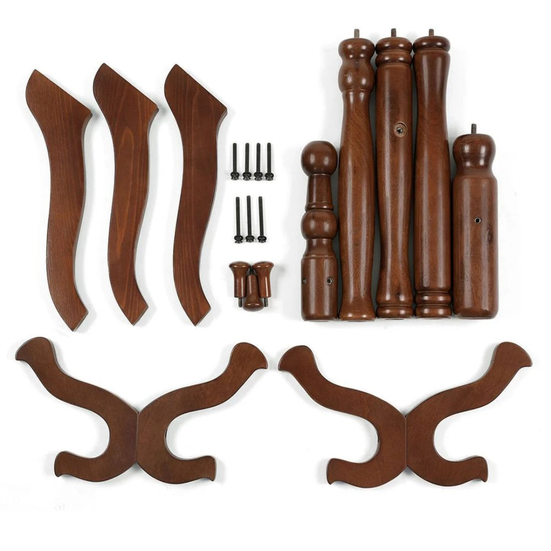 Freestanding Coat Rack With 11 Hooks, Solid Wood Stand