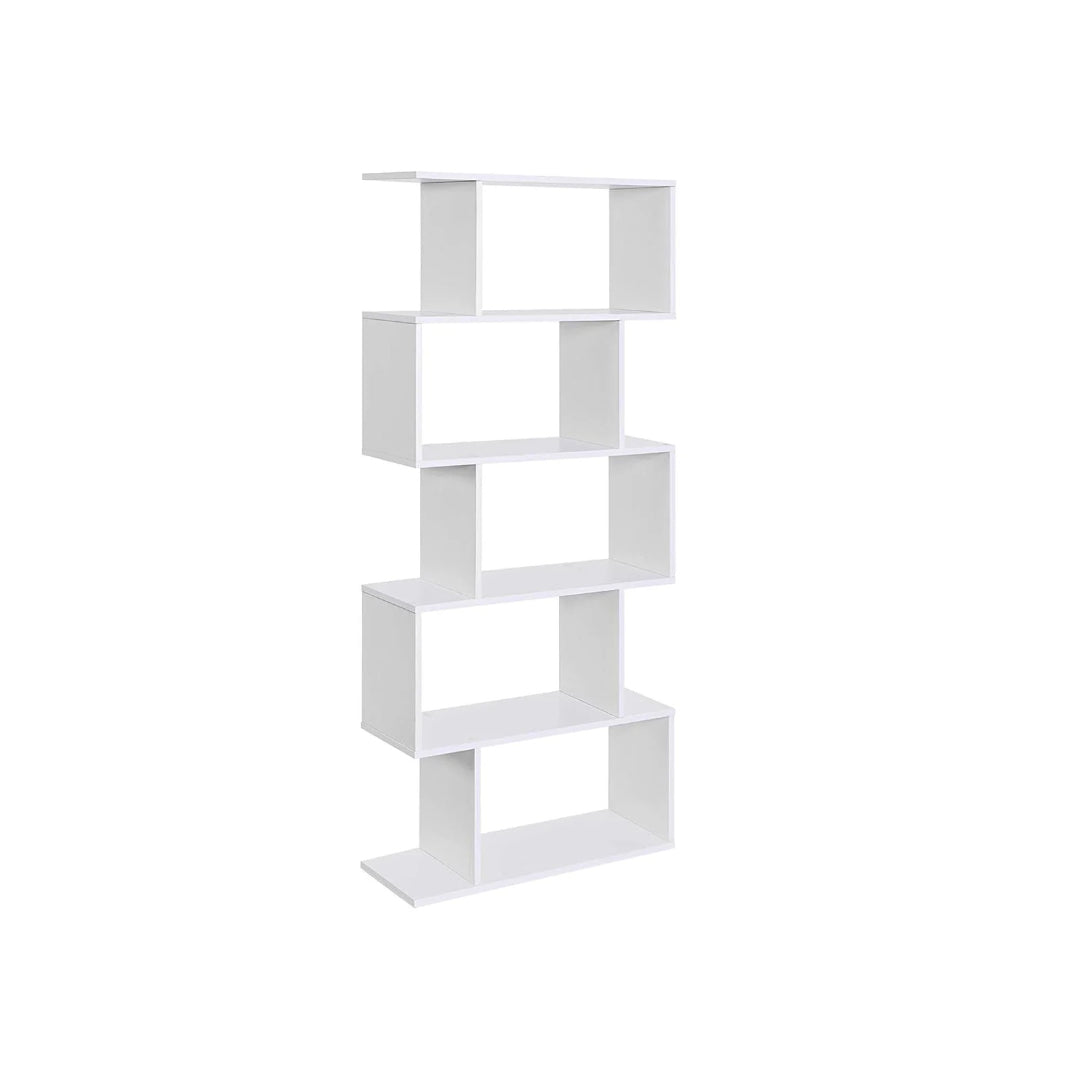 5 Tier Wooden Bookcase Storage Shelf Freestanding