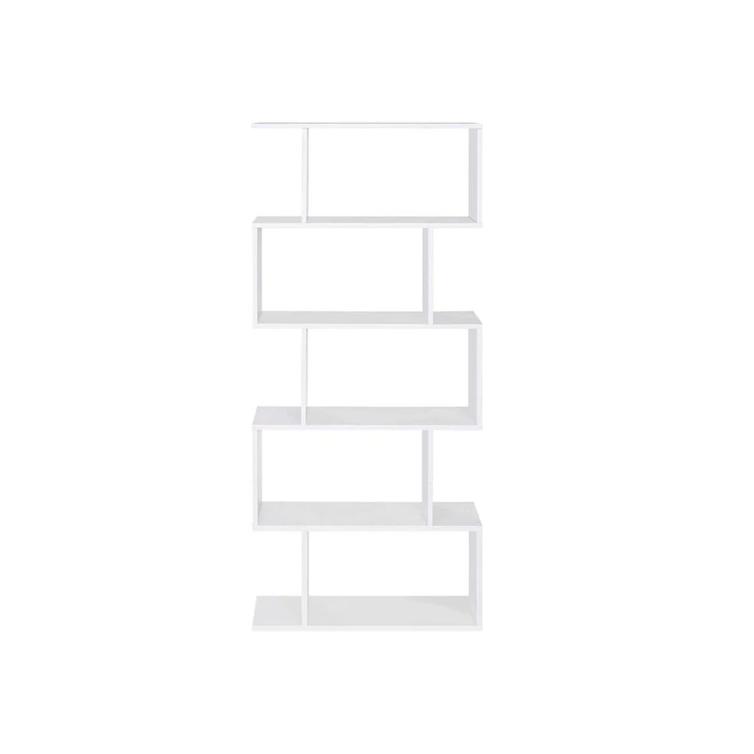 5 Tier Wooden Bookcase Storage Shelf Freestanding