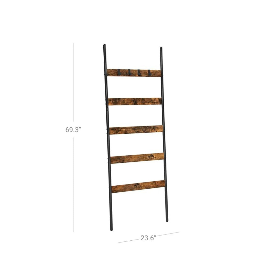 Ladder Shelf 5-Tier Blanket Rack Storage 25.6in Wide