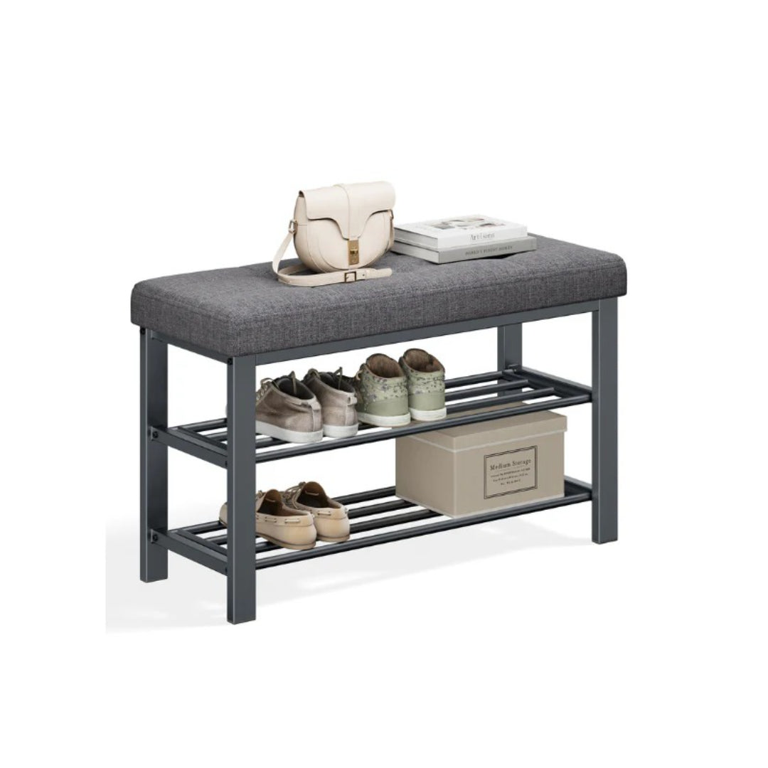 Shoe Bench With Cushion, 23.6/31.9 Inch Storage Bench