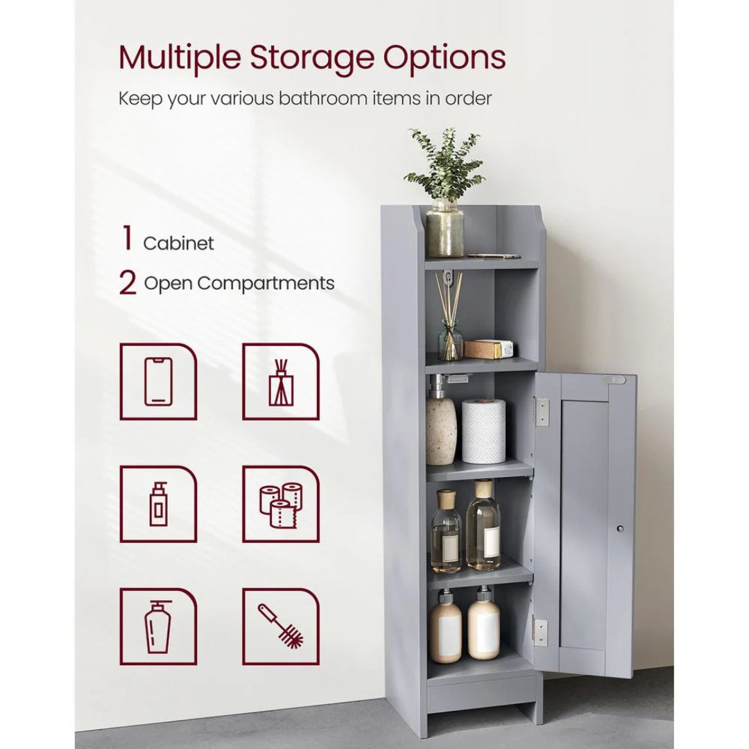 Corner Bathroom Storage Cabinet Slim Floor Cabinet 31.5in High