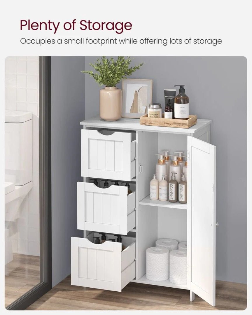 Bathroom Storage Cabinet With 3 Drawers Freestanding 23.6in Wide