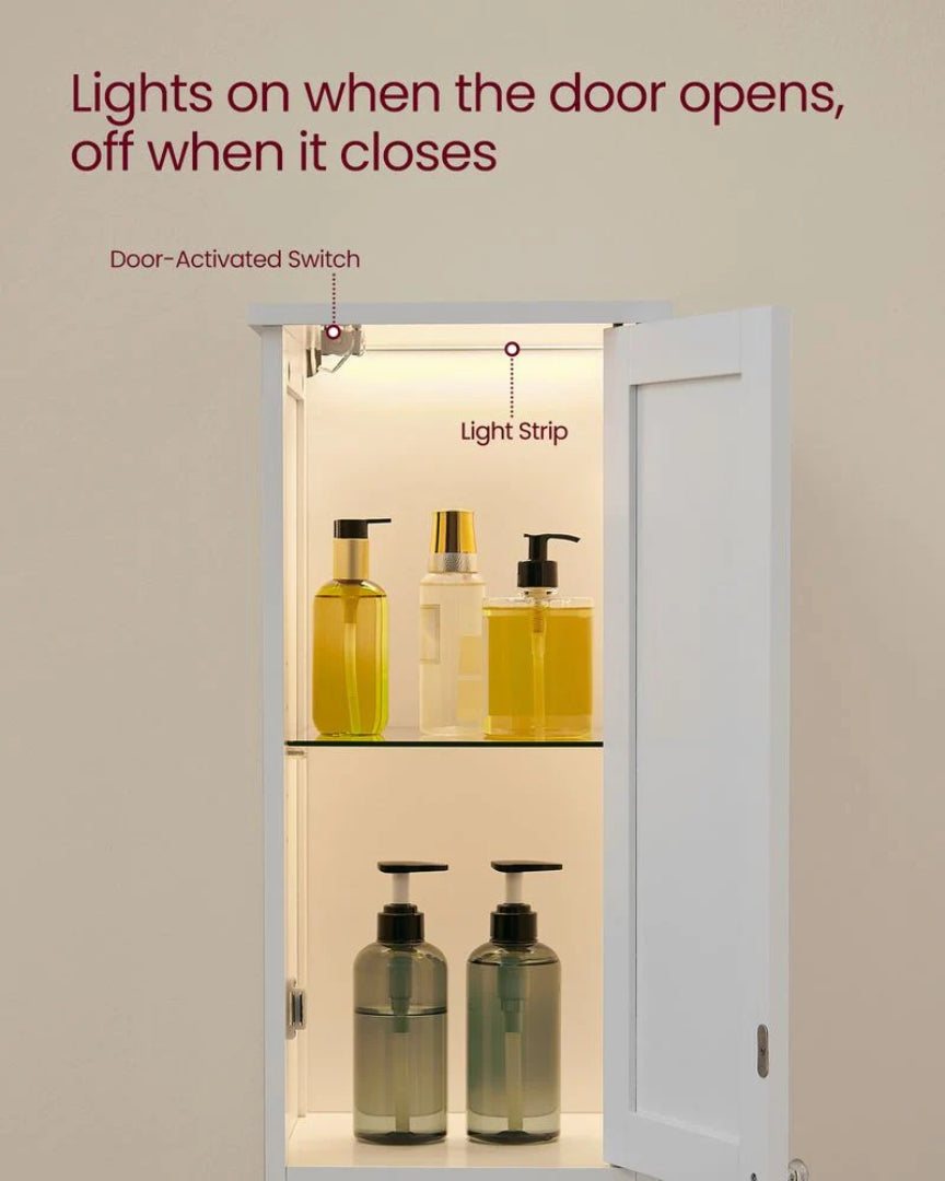 Bathroom Cabinet With Lights Tall Storage Cabinet 66.9in High