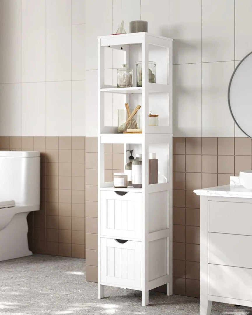 Bathroom Floor Cabinet With 2 Removable Drawers 55.7in High