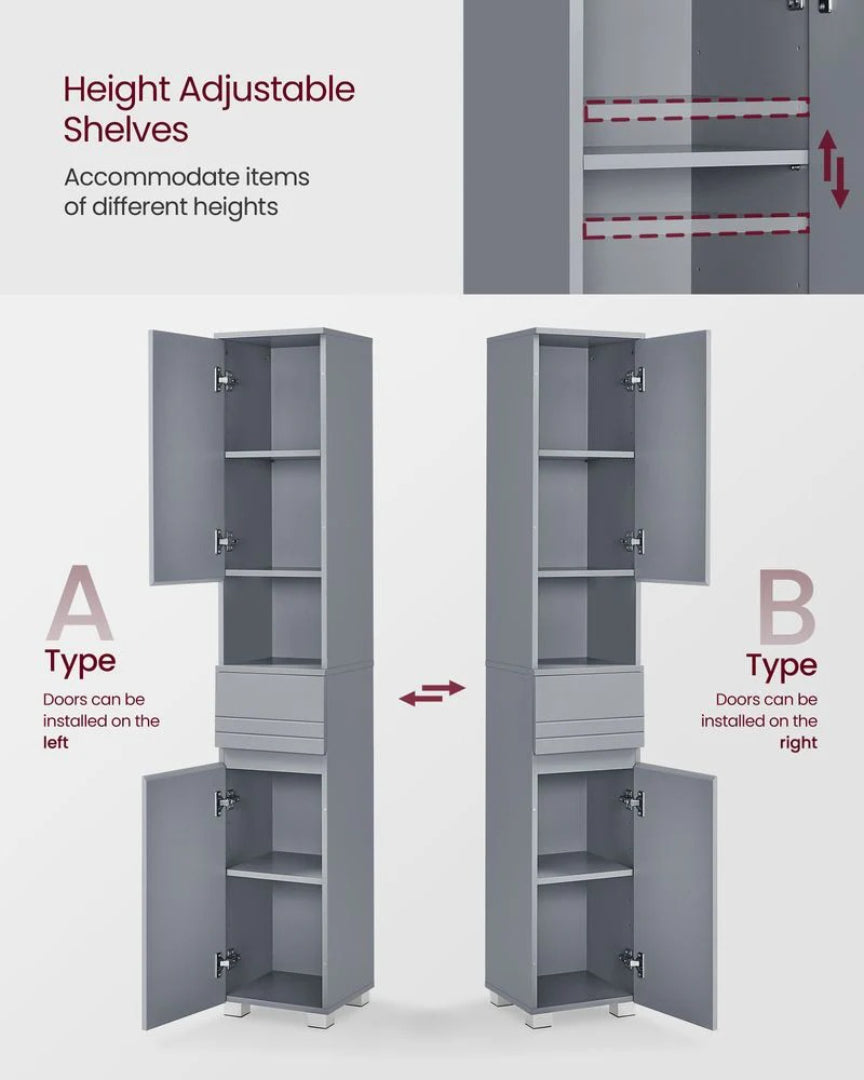 Slim Bathroom Storage Cabinet Tall Floor Cabinet With Drawers