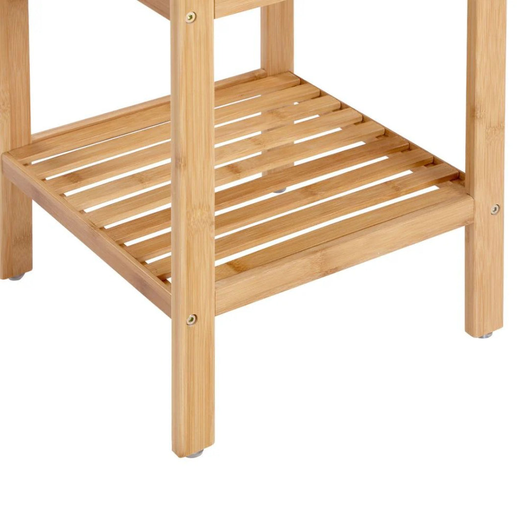 Bathroom Shelf 4-Tier Bamboo Storage Rack 38.6in High
