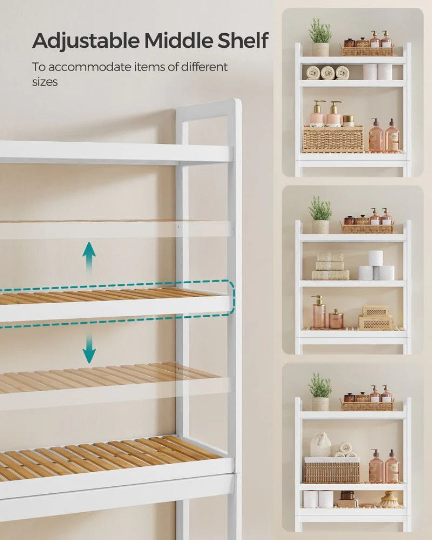 Bamboo Over Toilet Bathroom Organizer 3 Or 4 Tier Shelf