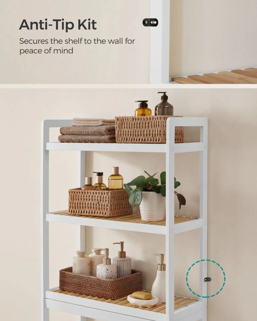 Bamboo Over Toilet Bathroom Organizer 3 Or 4 Tier Shelf