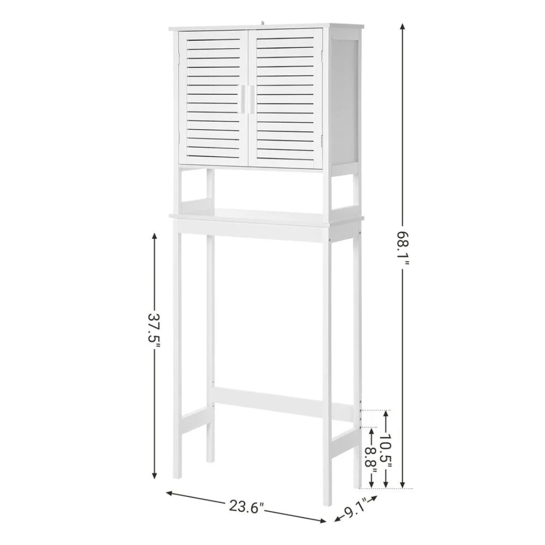 Bamboo Over Toilet Storage Cabinet With Doors And Shelf
