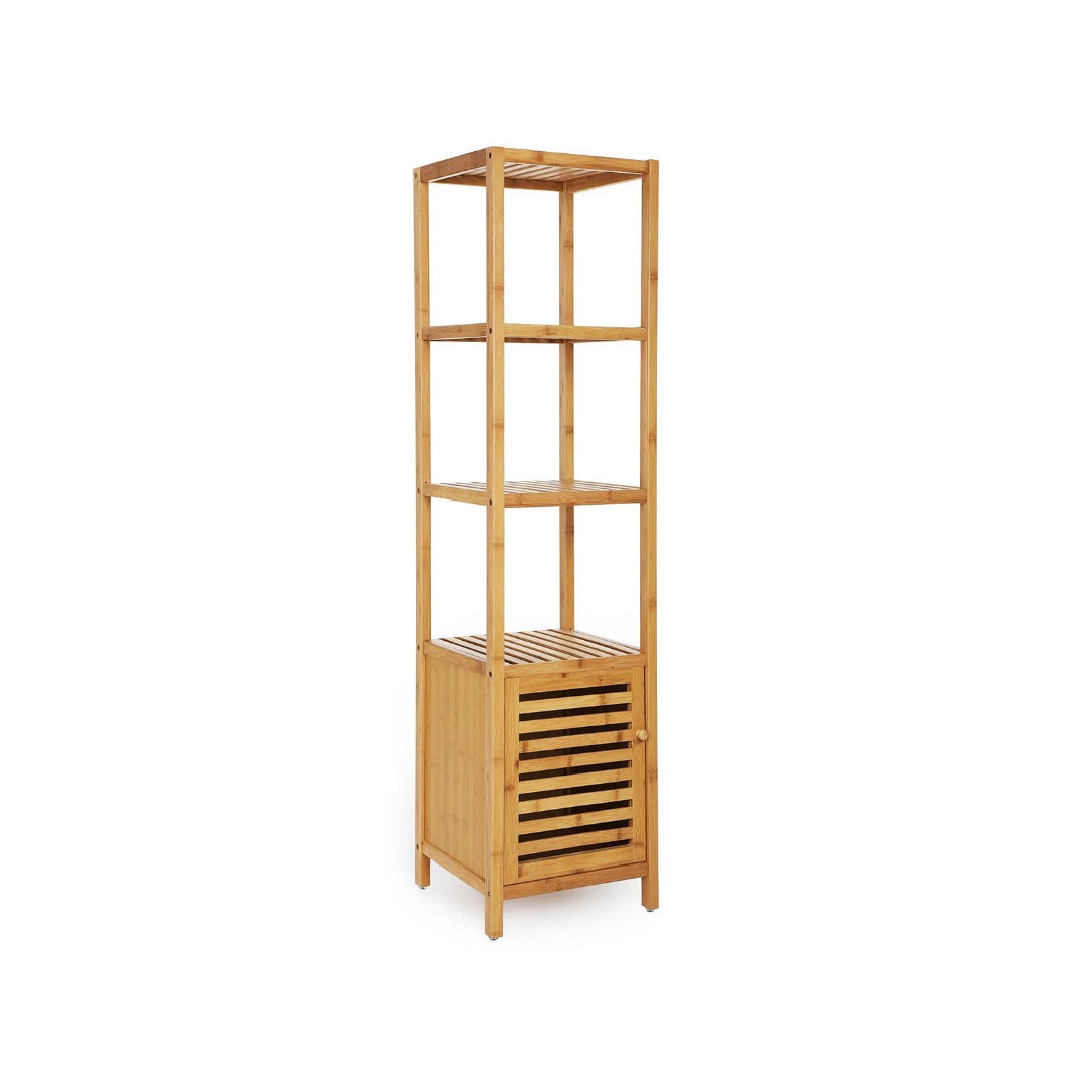 Bathroom Storage Cabinet 4-Tier Bamboo Floor Cabinet 55.5in High