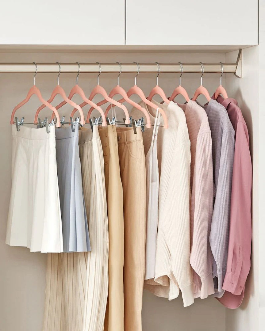 Velvet Pants Hangers With Adjustable Clips Set