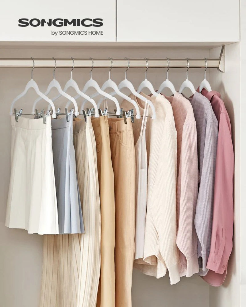 Velvet Pants Hangers With Adjustable Clips Set