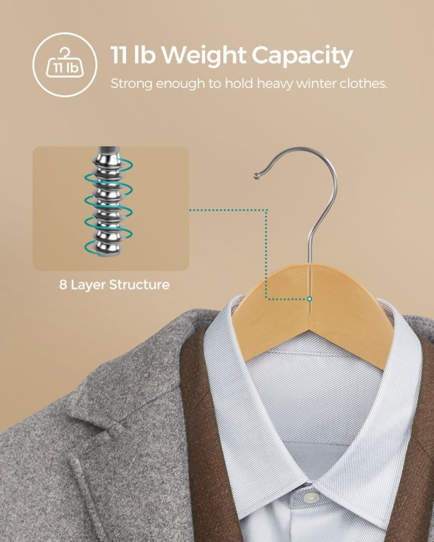 Wood Coat Hangers 20 Pack With Shoulder Notches