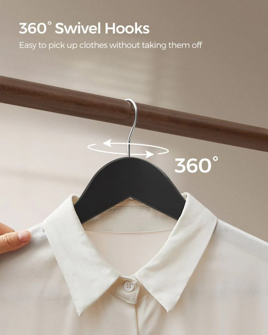 Wood Coat Hangers 20 Pack With Shoulder Notches