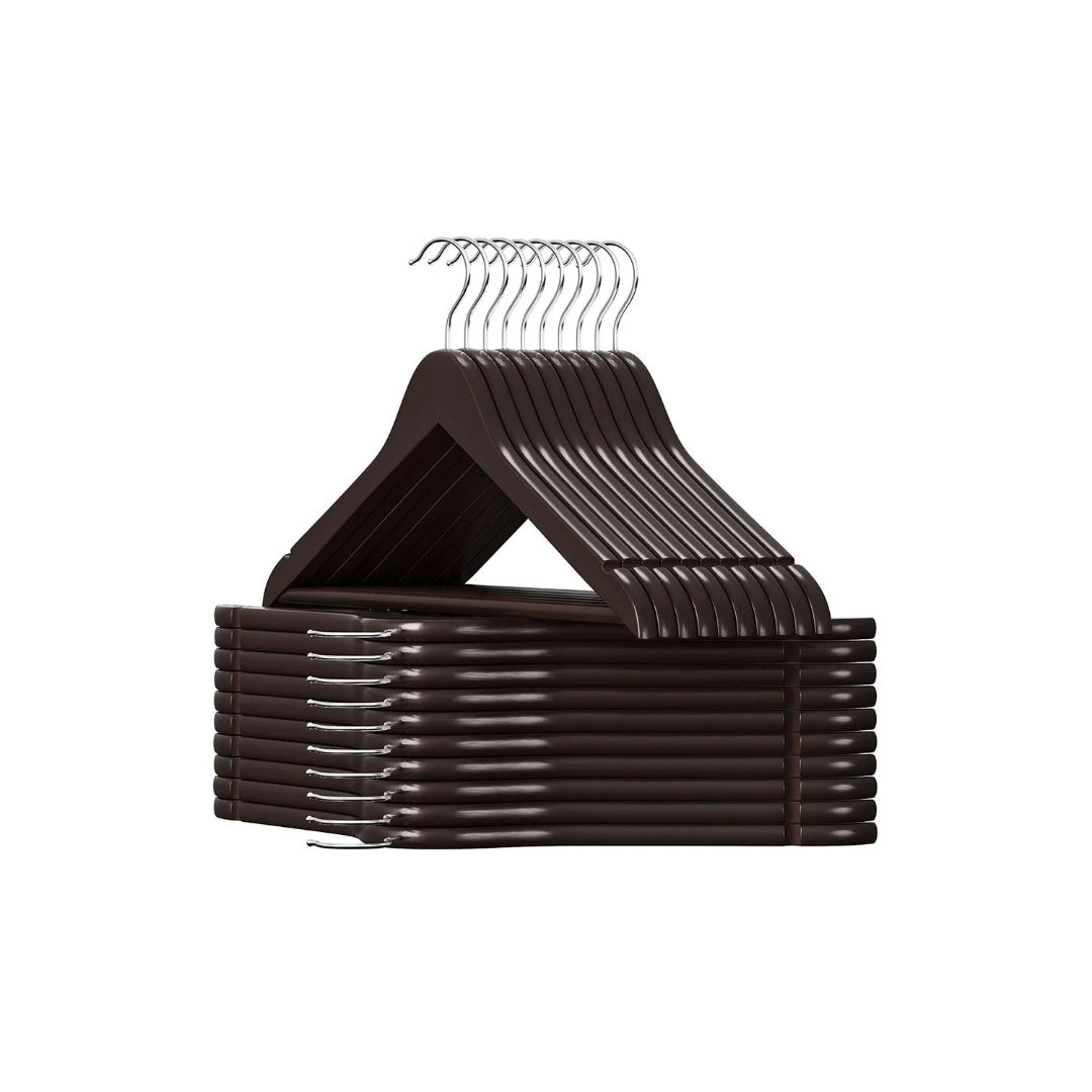 Wood Coat Hangers 20 Pack With Shoulder Notches