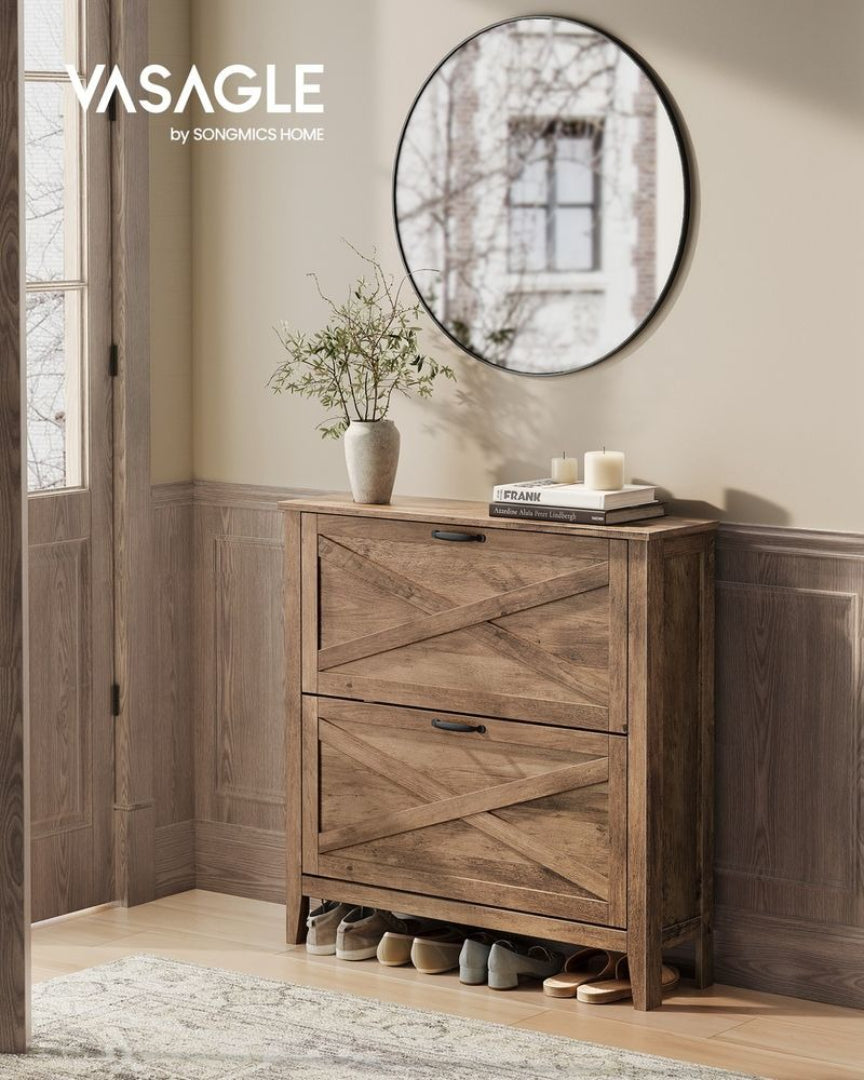 Shoe Storage Cabinet With Flip Drawers, Slim Entryway Organizer
