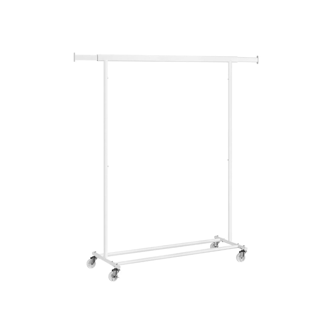 Clothes Rack With Extendable Rail Rolling Garment Rack 36.2-52in