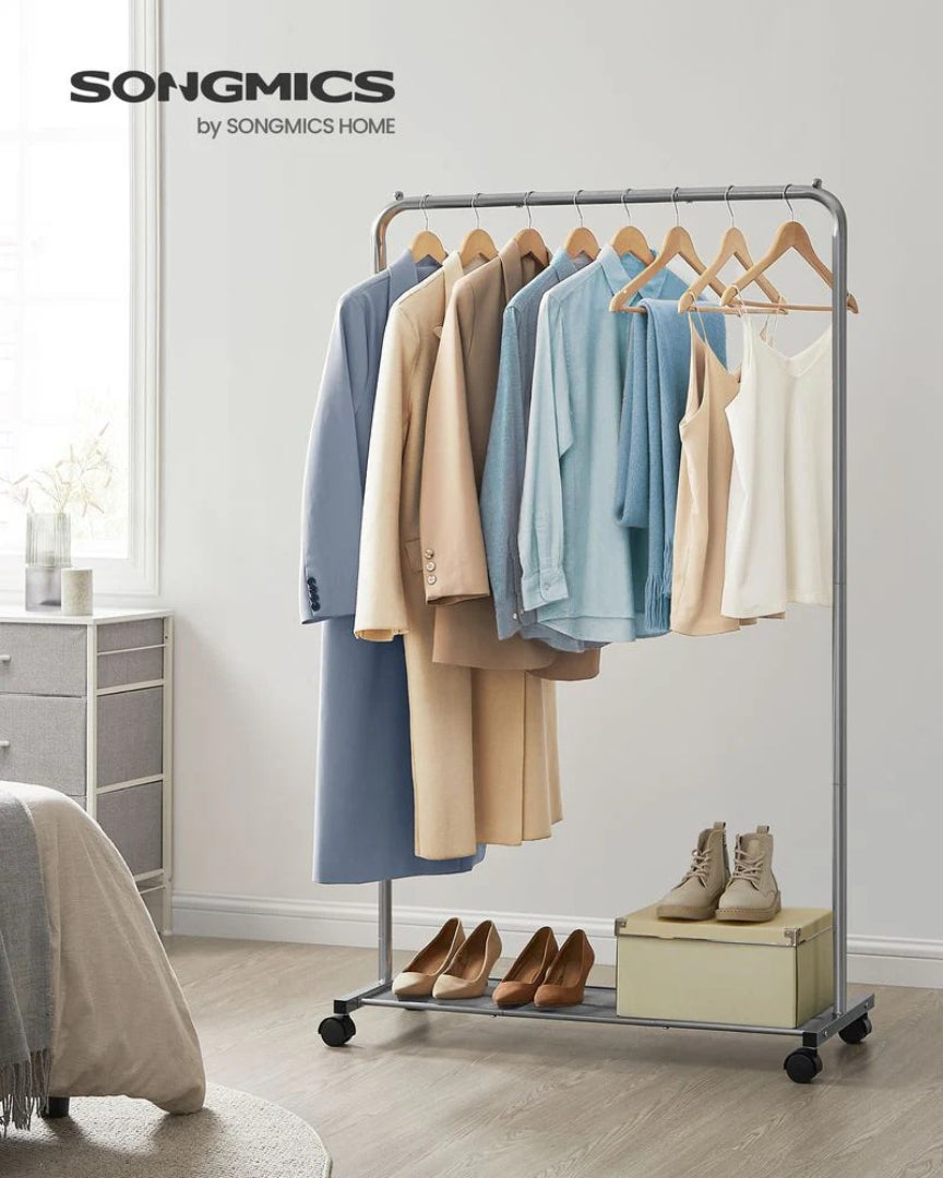 Clothes Rack With Wheels Metal Garment Rack 35.8in Wide