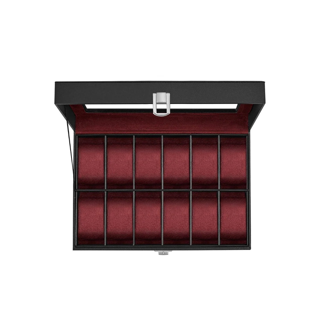 Watch Storage Case With Glass Lid 6 Or 12 Slot Organizer