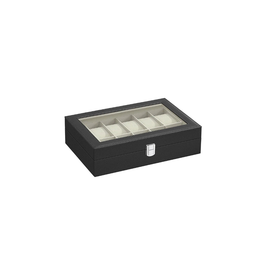 Watch Storage Case With Glass Lid 6 Or 12 Slot Organizer