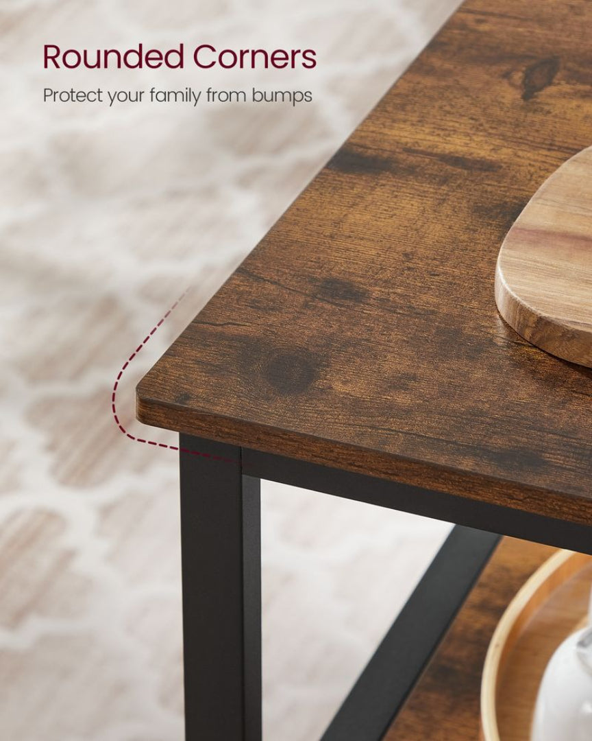 Kitchen Island Table with Worktop and 3-Tier Storage Shelf