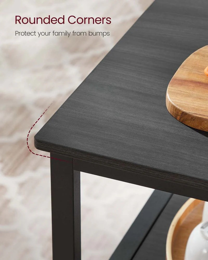 Kitchen Island Table with Worktop and 3-Tier Storage Shelf