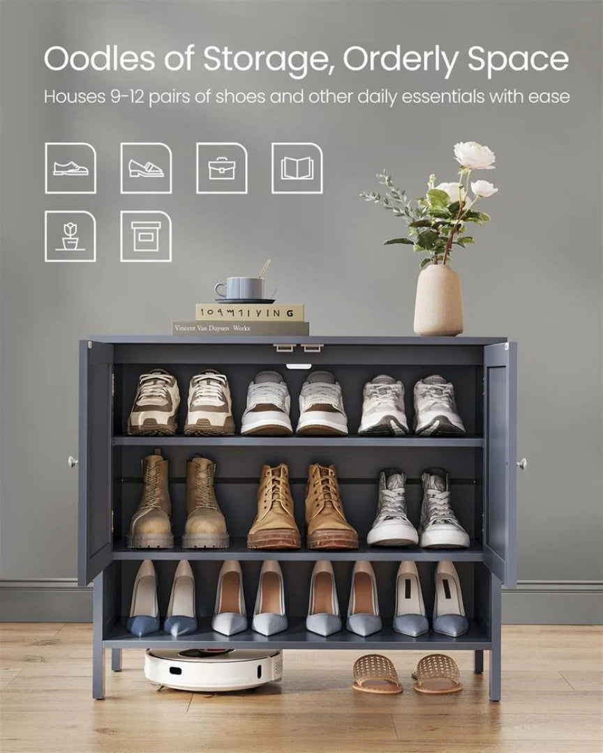 3-Tier Shoe Storage Cabinet with Adjustable Shelf, Entryway Organizer