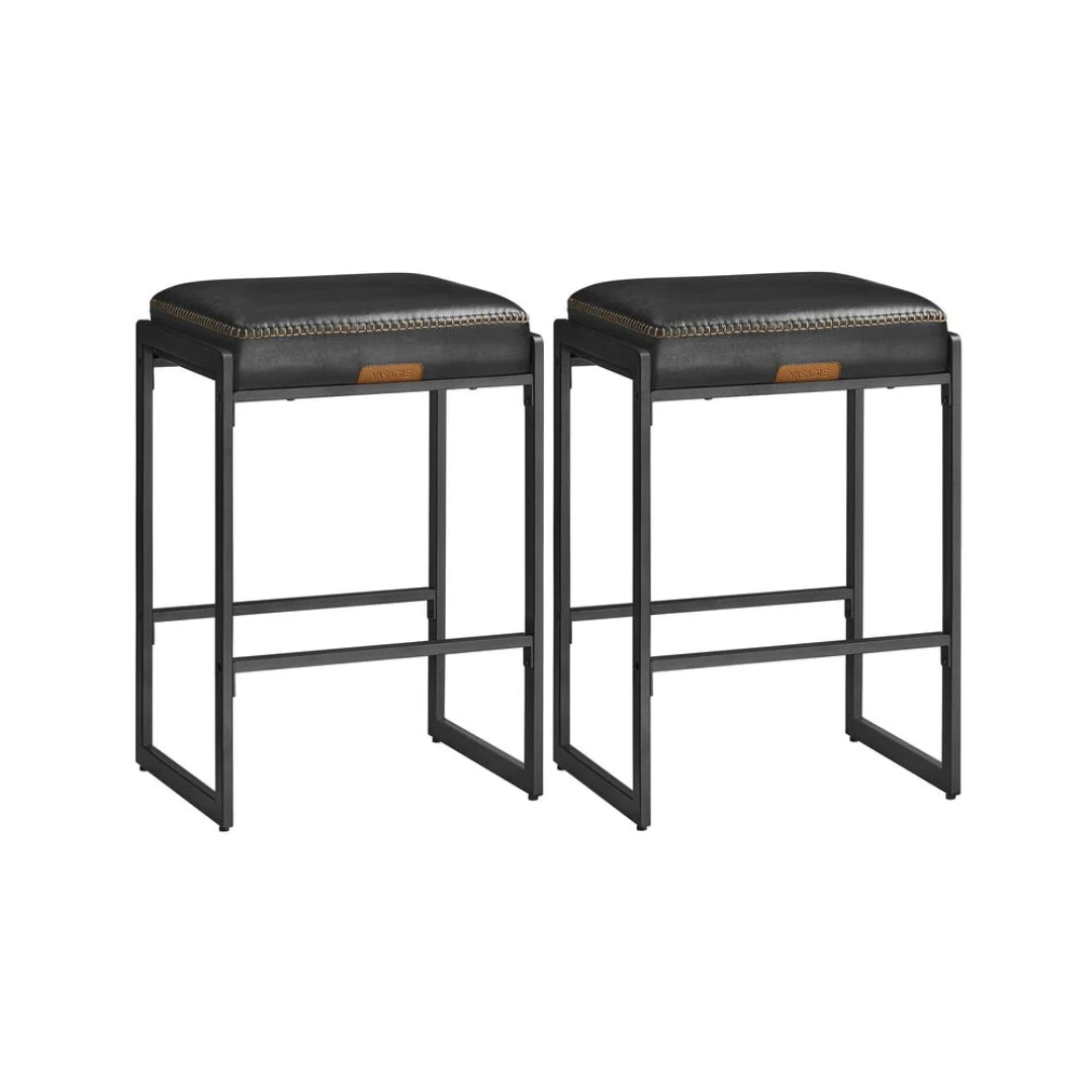 Counter Height Bar Stools with Back, Upholstered Kitchen Stools Set