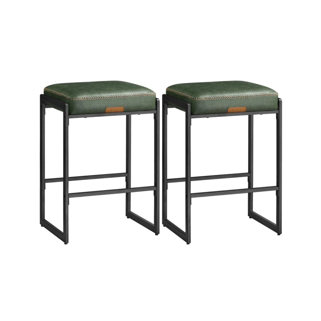 Counter Height Bar Stools with Back, Upholstered Kitchen Stools Set