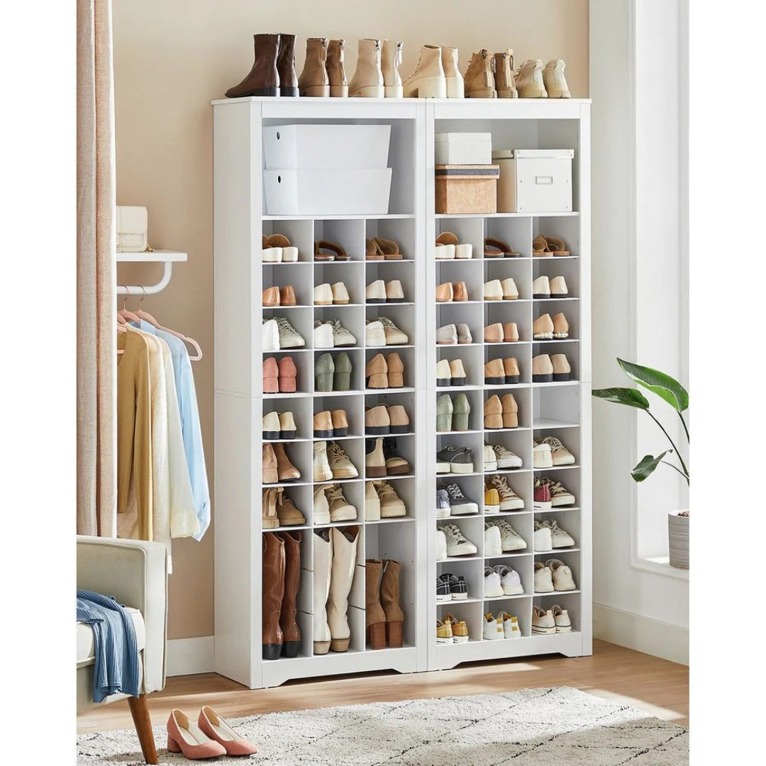 10 Tier Shoe Rack Organizer With Storage Compartments, Tall Unit