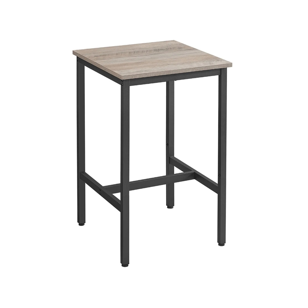 High Top Bar Table, Industrial Square Pub Table with Steel Frame