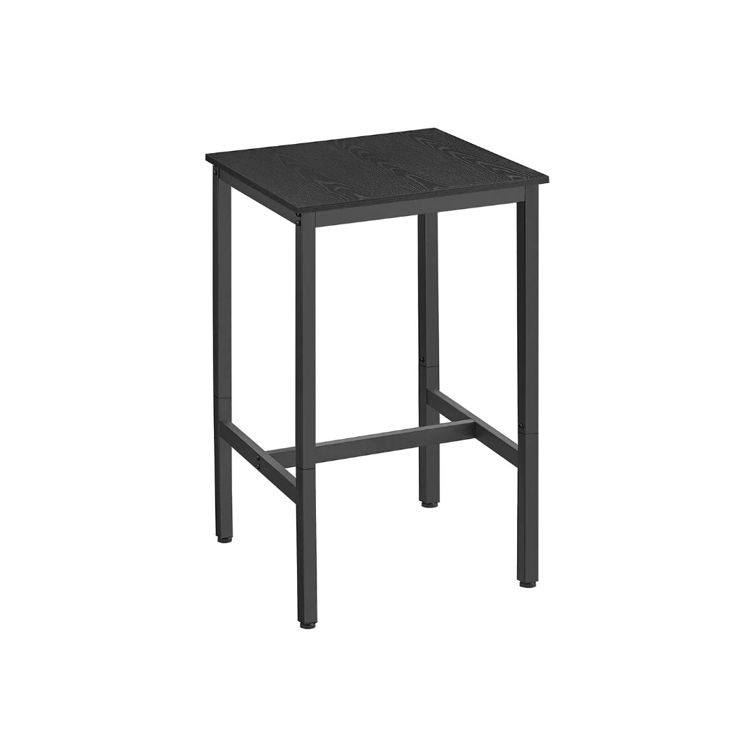 High Top Bar Table, Industrial Square Pub Table with Steel Frame
