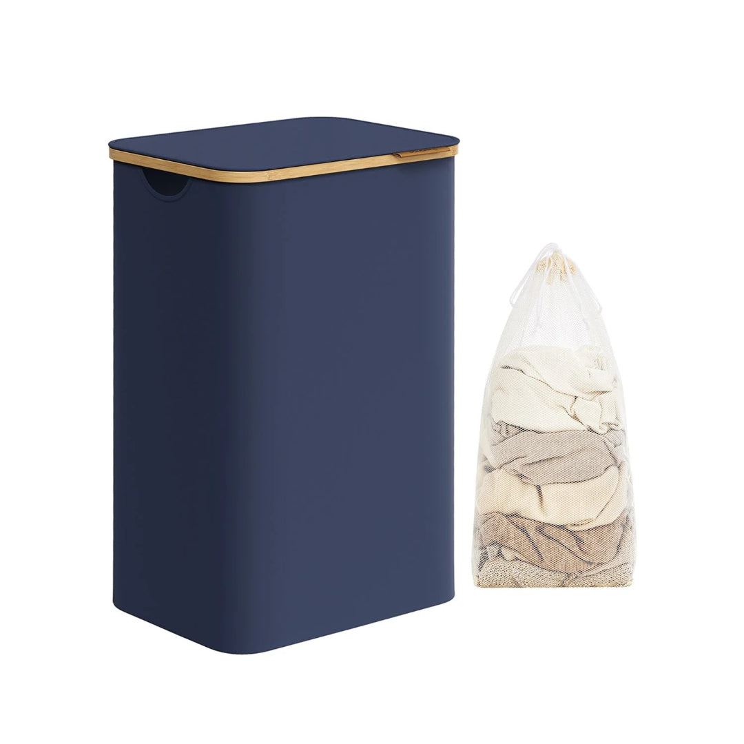 Slim Laundry Hamper With Lid 34.3 Gallon 2 Section Sorter