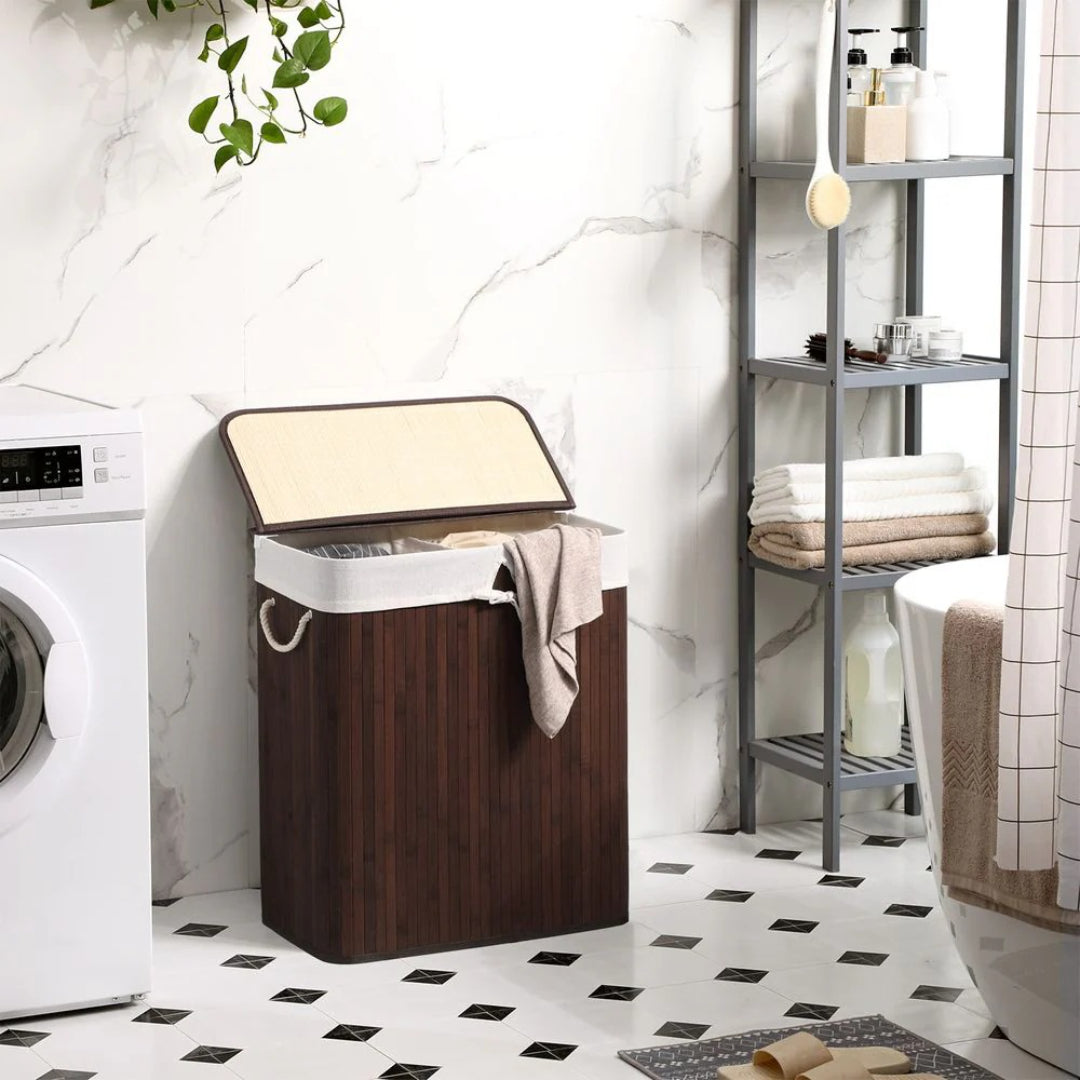 Laundry Hamper With Lid 2 Section 21.99 Gallon Sorter