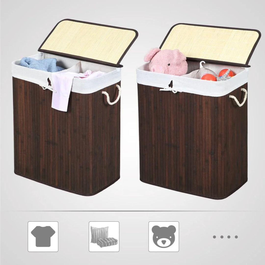 Laundry Hamper With Lid 2 Section 21.99 Gallon Sorter