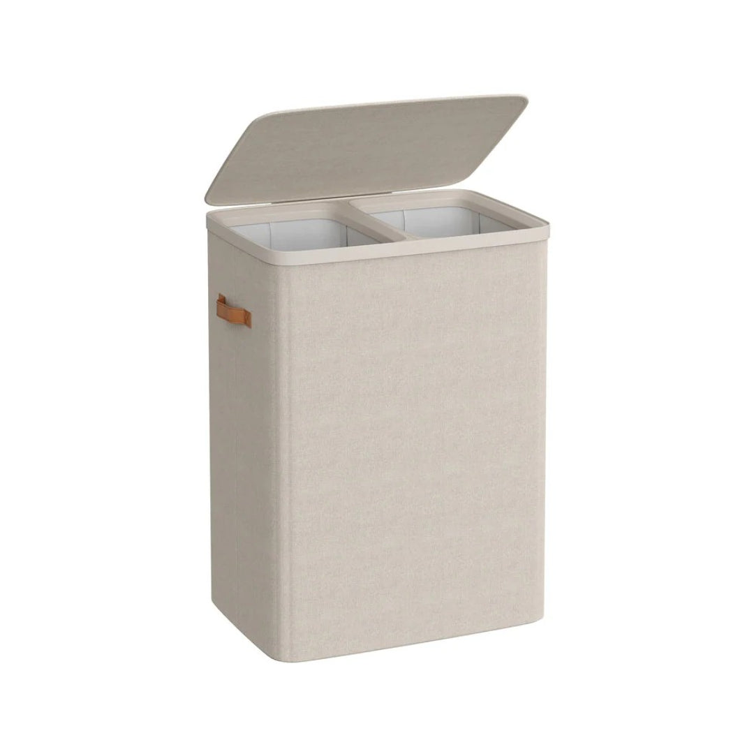Laundry Hamper With Lid 44.9 Gallon 2 Compartment Sorter