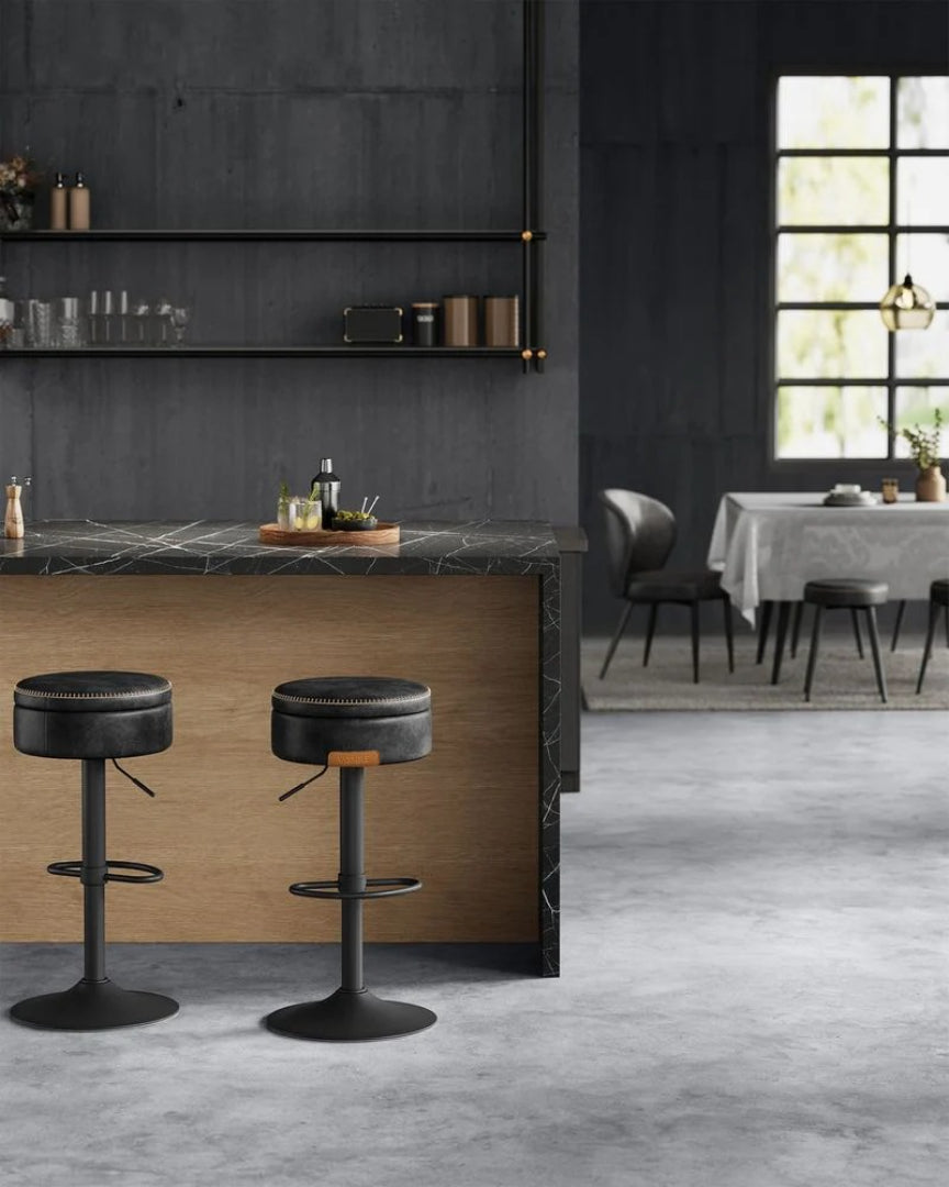 360° Swivel Bar Stool with Adjustable Height and Storage Compartment