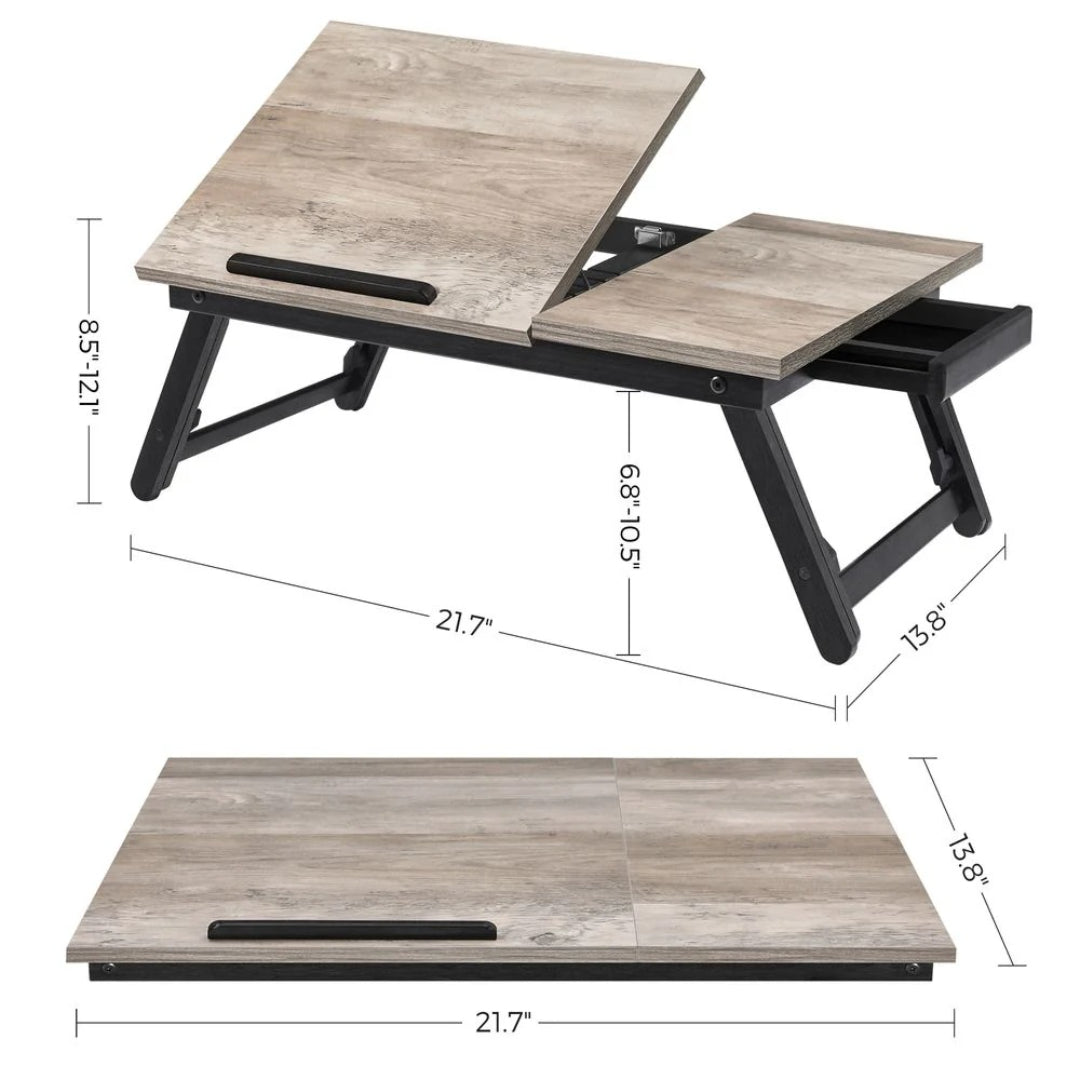 Adjustable Laptop Desk With Tilting Top & Height, Bed Sofa Tray