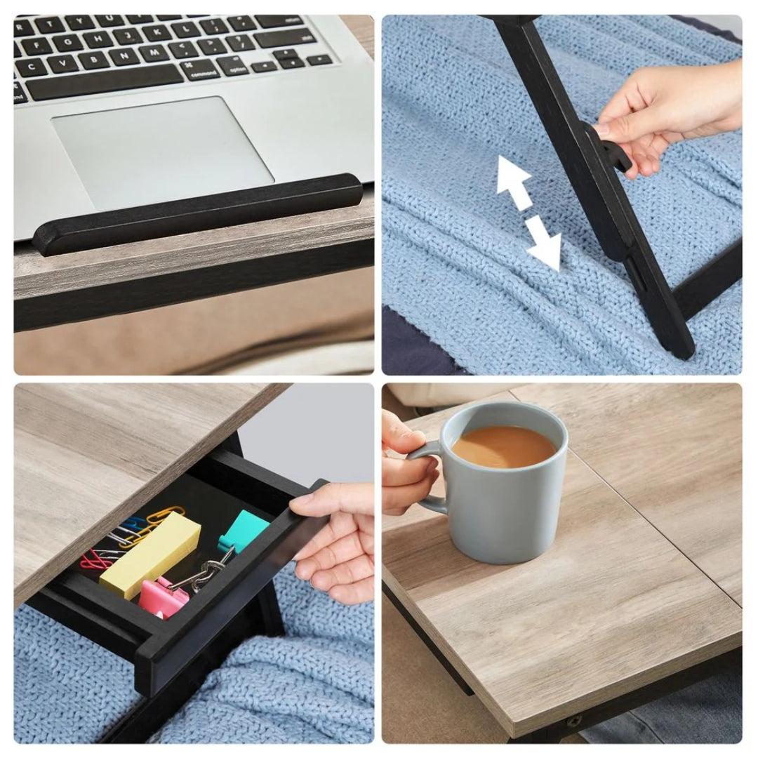Adjustable Laptop Desk With Tilting Top & Height, Bed Sofa Tray
