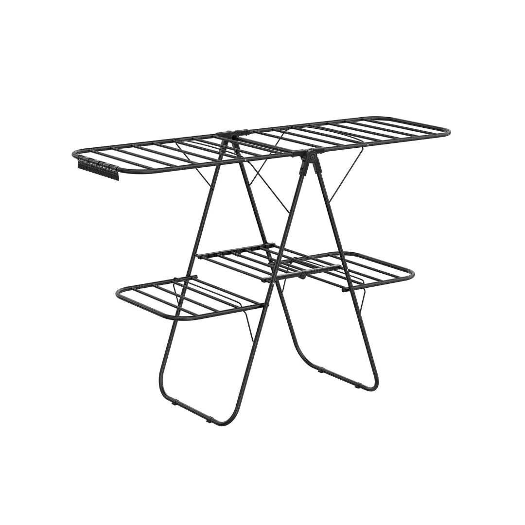 Clothes Drying Rack Foldable 2-Level With Adjustable Wings 67.3in