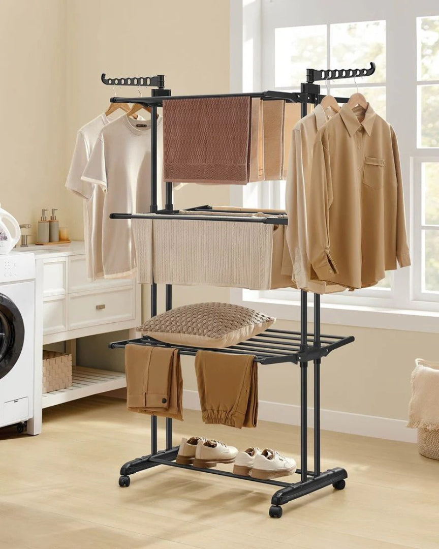 Clothes Drying Rack 4-Tier Foldable Laundry Stand 67.7in High