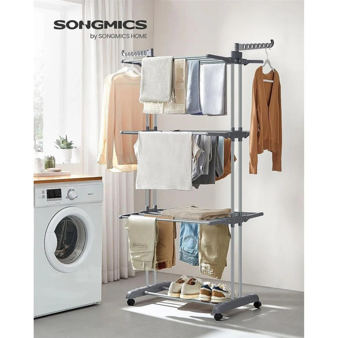 Clothes Drying Rack 4-Tier Foldable Laundry Stand 67.7in High