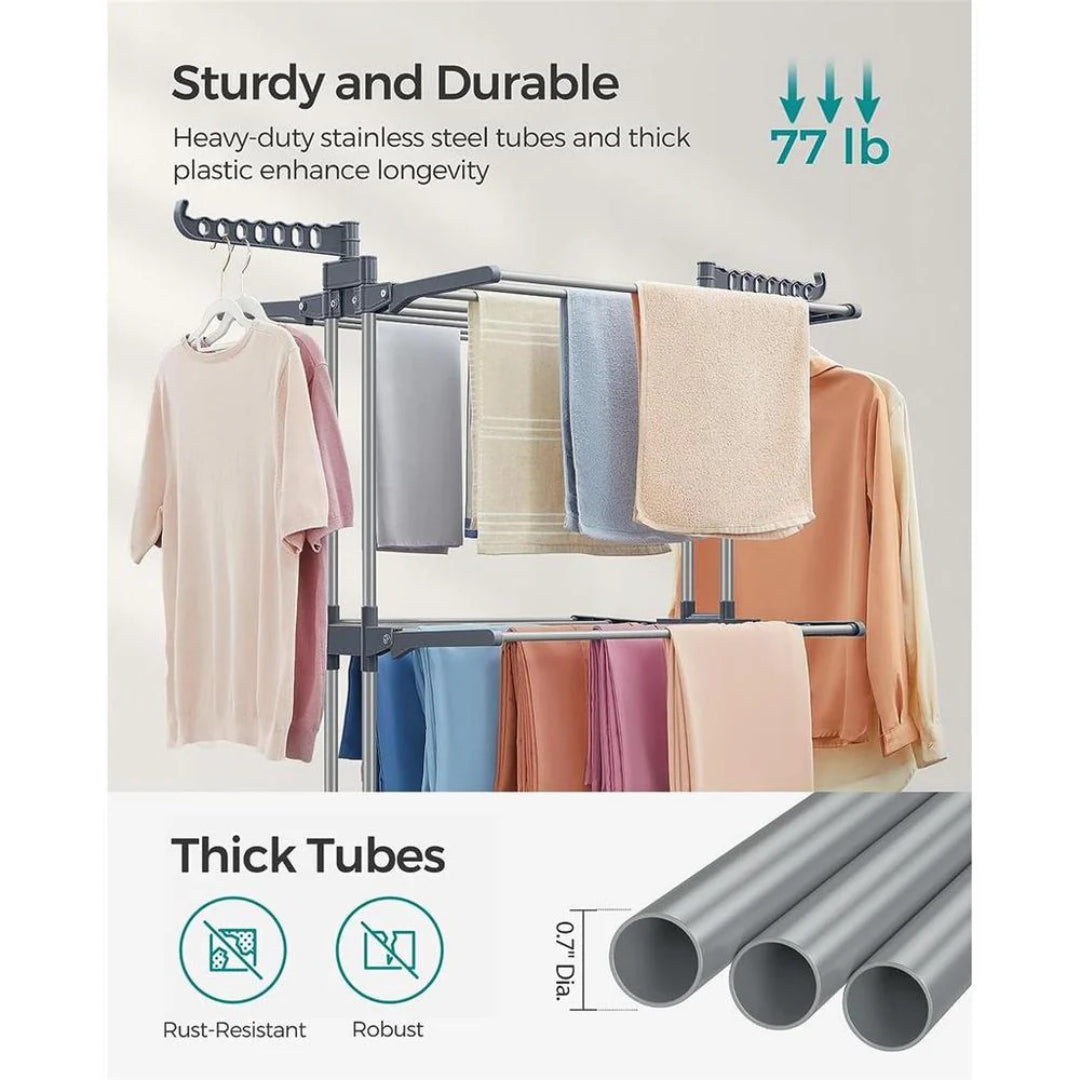 Clothes Drying Rack 4-Tier Foldable Laundry Stand 67.7in High