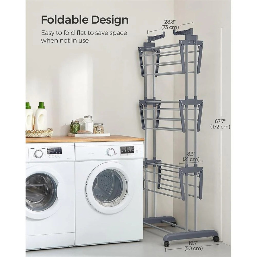 Clothes Drying Rack 4-Tier Foldable Laundry Stand 67.7in High