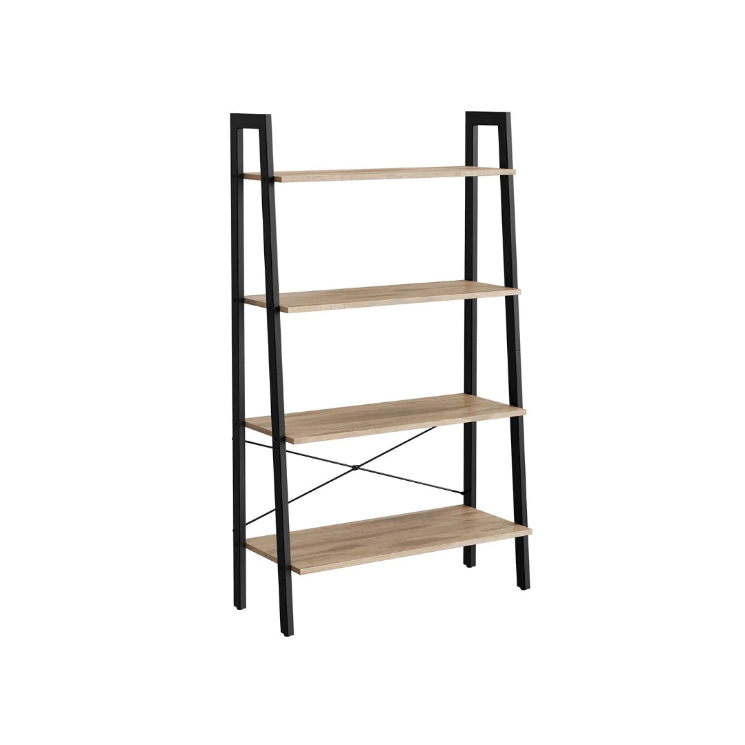 4 Tier Ladder Shelf With Steel Frame Storage Rack