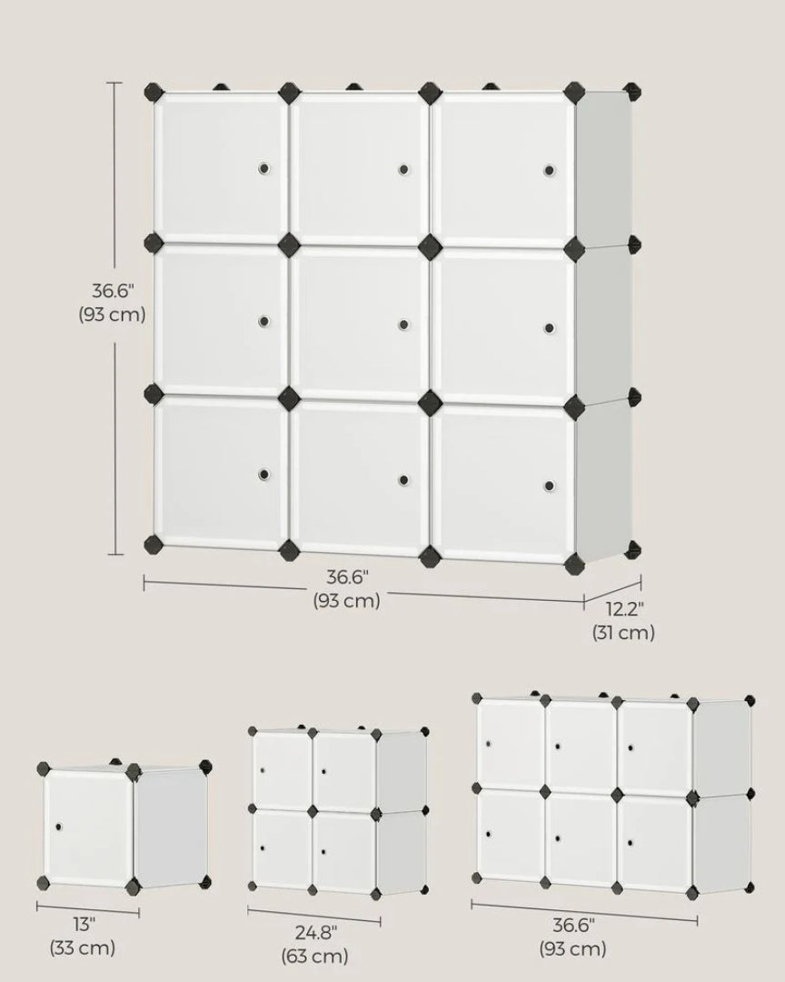 Cube Storage Cabinet With Doors 9 To 16 Plastic Cubes