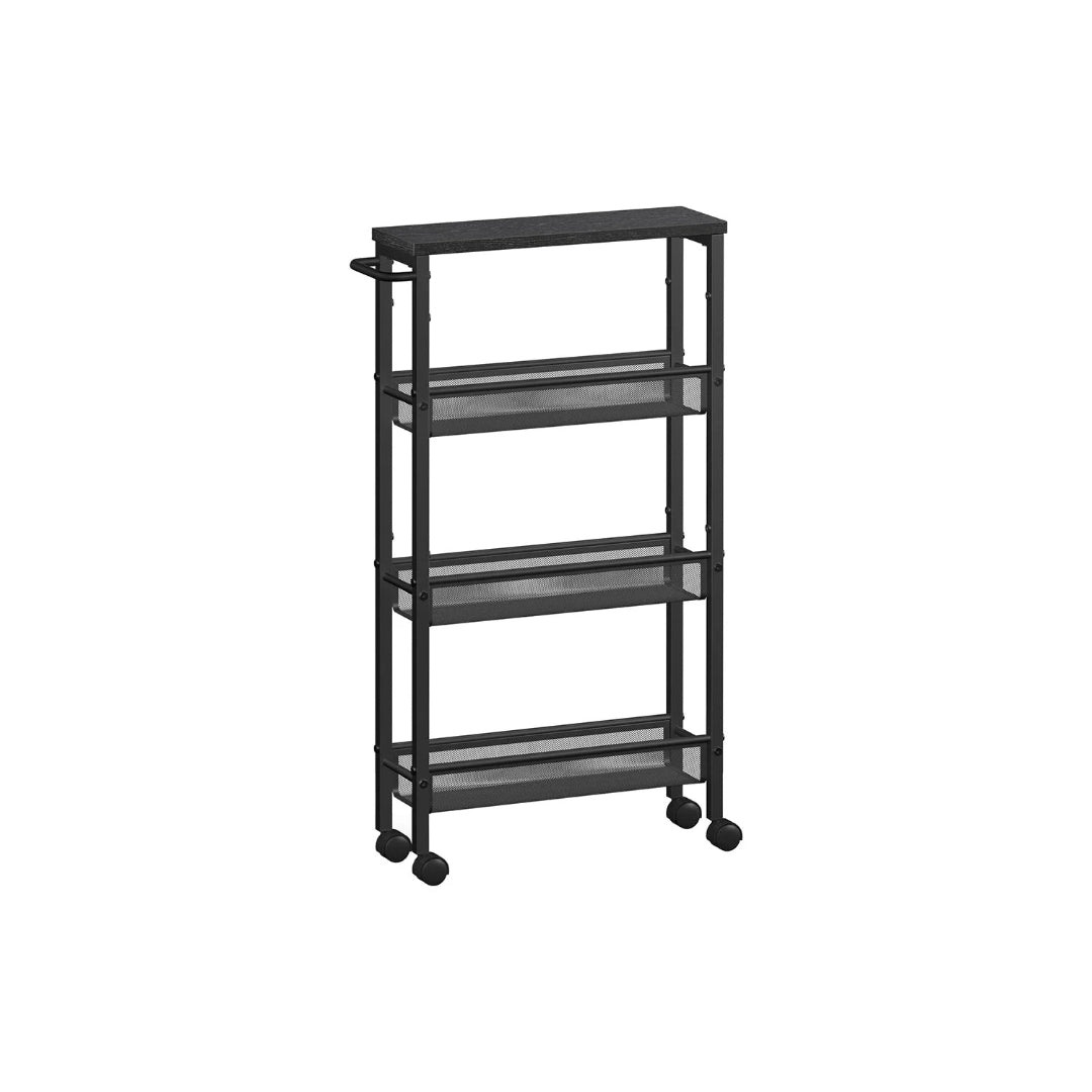 Slim Rolling Storage Cart 4 Or 5 Tier Narrow Utility