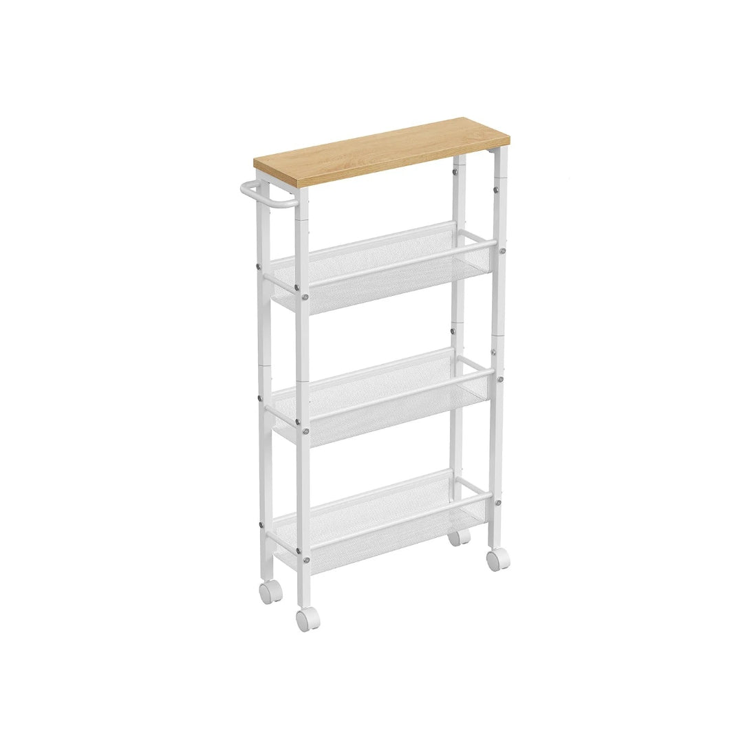 Slim Rolling Storage Cart 4 Or 5 Tier Narrow Utility