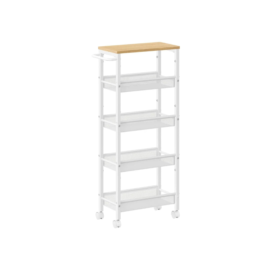 Slim Rolling Storage Cart 4 Or 5 Tier Narrow Utility